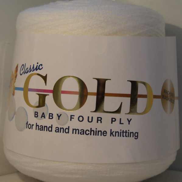 Gold Baby 4 Ply Cones 400g White 10